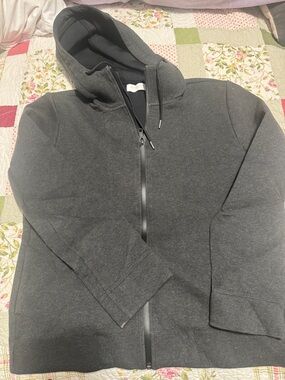 Everlane Dark Charcoal Full-Zip Hoodie Sweater
